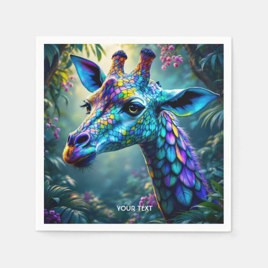 Fantasy Schattigee kameleon als Giraffe Servet (Voorkant)