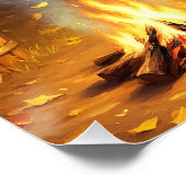 Fantasy Schattigee kampvuur datum land Perfect Poster (Hoek)