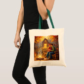Fantasy Schattigee kampvuur datum land Tote Bag (Voorkant (product))