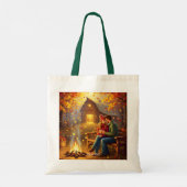 Fantasy Schattigee kampvuur datum land Tote Bag (Achterkant)