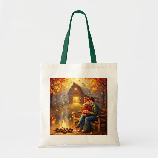 Fantasy Schattigee kampvuur datum land Tote Bag (Voorkant)