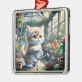 Fantasy Schattigee Kattentuin Bloemen Metalen Ornament (Links)