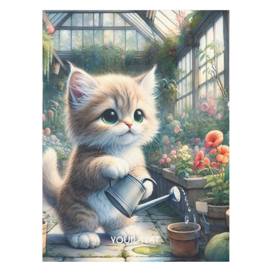 Fantasy Schattigee Kattentuin Bloemen Tafelkleed (Voorkant)