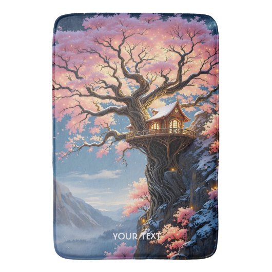 Fantasy Schattigee kersenbloesemboom Badmat (Voorkant Verticaal)