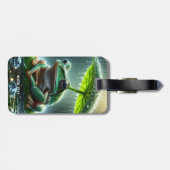 Fantasy Schattigee kikkerblad paraplu Bagagelabel (Achterkant horizontaal)