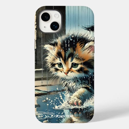 Fantasy Schattigee kitten onder regen Case-Mate iPhone Case (Achterkant)