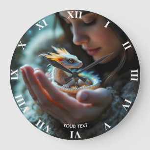 Fantasy Schattigee kleine Baby Dragon Grote Klok
