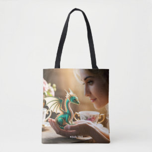 Fantasy Schattigee kleine iriserende draak Tote Bag