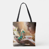 Fantasy Schattigee kleine iriserende draak Tote Bag (Achterkant)