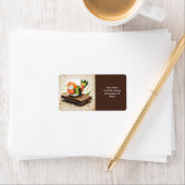 Fantasy Schattigee kleine sushi vogel Etiket (Insitu)