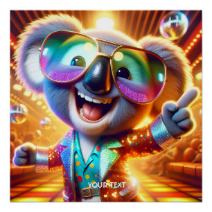 Fantasy Schattigee Koala Dancing Disco Perfect Poster