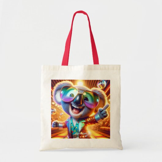Fantasy Schattigee Koala Dancing Disco Tote Bag (Voorkant)