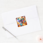 Fantasy Schattigee Koala Dancing Disco Vierkante Sticker (Envelop)