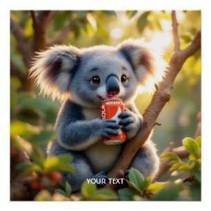 Fantasy Schattigee Koala Drinken Tree Perfect Poster