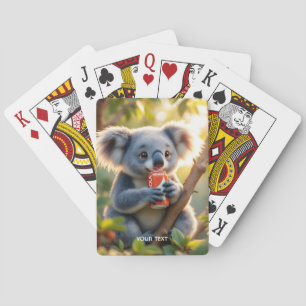 Fantasy Schattigee Koala Drinken Tree Pokerkaarten
