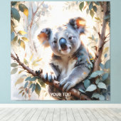 Fantasy Schattigee Koala Tree Waterverf Canvas Afdruk (Insitu (Houten vloer))