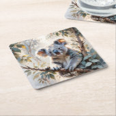 Fantasy Schattigee Koala Tree Waterverf Kartonnen Onderzetters (Schuin)