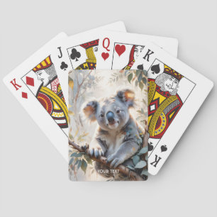 Fantasy Schattigee Koala Tree Waterverf Pokerkaarten