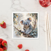 Fantasy Schattigee Koala Tree Waterverf Servet (Insitu)