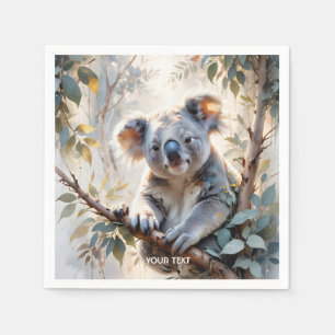 Fantasy Schattigee Koala Tree Waterverf Servet