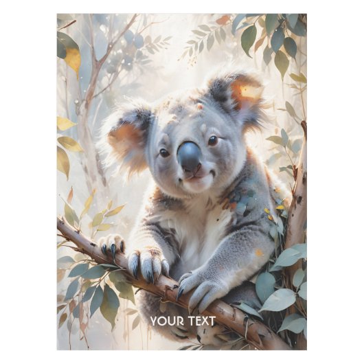 Fantasy Schattigee Koala Tree Waterverf Tafelkleed (Voorkant)