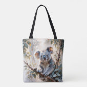 Fantasy Schattigee Koala Tree Waterverf Tote Bag (Achterkant)