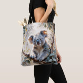 Fantasy Schattigee Koala Tree Waterverf Tote Bag (Dichtbij)