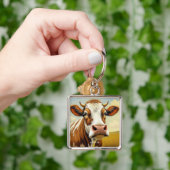 Fantasy Schattigee Koe Field Clouds Sleutelhanger (Hand)
