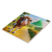 Fantasy Schattigee Koe Lion Road Tegeltje (Zijkant)