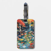 Fantasy Schattigee Koi Visvijver Bagagelabel (Achterkant verticaal)