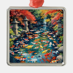 Fantasy Schattigee Koi Visvijver Metalen Ornament