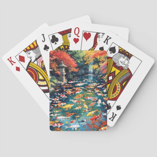 Fantasy Schattigee Koi Visvijver Pokerkaarten (Achterkant)