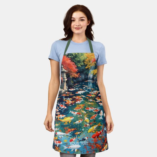 Fantasy Schattigee Koi Visvijver Schort (Gedragen)