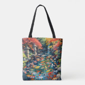Fantasy Schattigee Koi Visvijver Tote Bag (Achterkant)