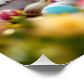 Fantasy Schattigee Konijnenschilder Bloemen Perfect Poster (Hoek)