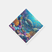 Fantasy Schattigee Koraalrif Schildpad Servet (Hoek)