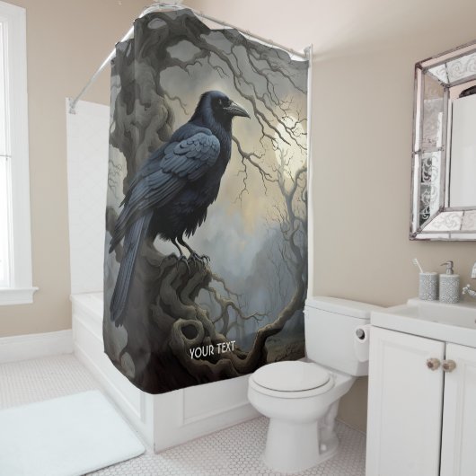 Fantasy Schattigee kraaiboom duisternis Douchegordijn (In situ)