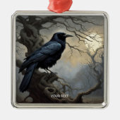 Fantasy Schattigee kraaiboom duisternis Metalen Ornament (Voorkant)