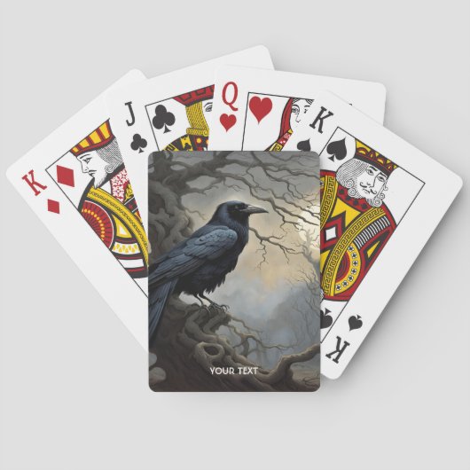 Fantasy Schattigee kraaiboom duisternis Pokerkaarten (Achterkant)