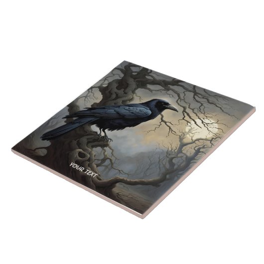 Fantasy Schattigee kraaiboom duisternis Tegeltje (Zijkant)