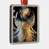 Fantasy Schattigee kwal Space Stars Metalen Ornament (Rechts)