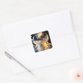Fantasy Schattigee kwal Space Stars Vierkante Sticker (Envelop)
