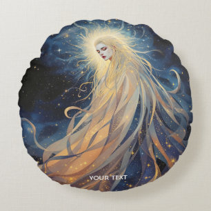 Fantasy Schattigee Lady Space Stars Rond Kussen