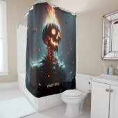 Fantasy Schattigee Lantaarn Pompoen Halloween Douchegordijn (In situ)