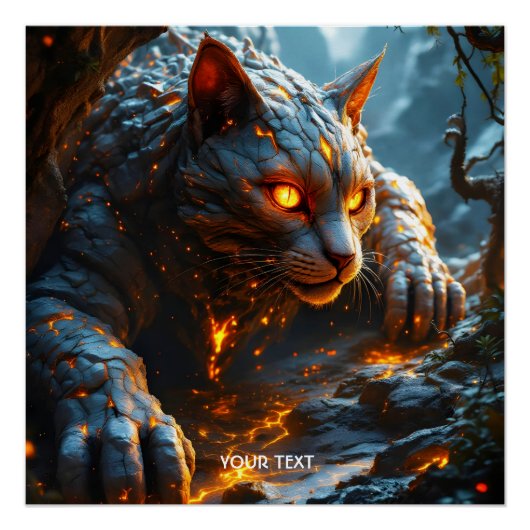 Fantasy Schattigee Lava Fire Tiger Perfect Poster (Voorkant)