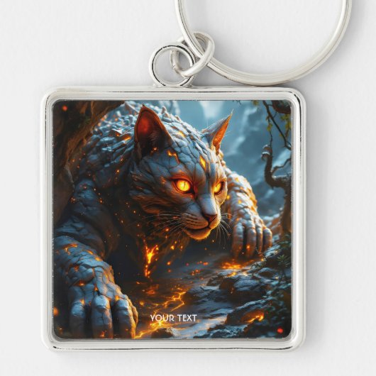 Fantasy Schattigee Lava Fire Tiger Sleutelhanger (Voorkant)
