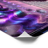 Fantasy Schattigee Lavendel Cyber Girl Perfect Poster (Hoek)