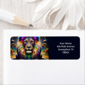 Fantasy Schattigee leeuwenkleuren dansen Etiket (Insitu)