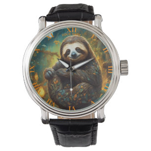 Fantasy Schattigee levendige bloemen majestueuze l Horloge