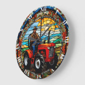 Fantasy Schattigee levendige boer in tractor Grote Klok (Hoek)